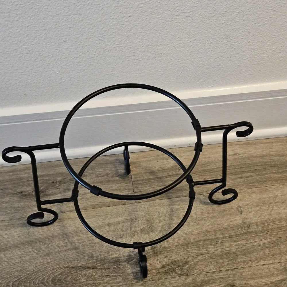 Southern Living at home‎ black metal iron 2 tiers stand cake dessert holder